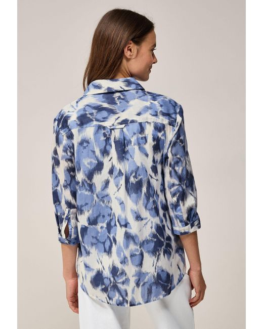 Cecil Blue Klassische Bluse mit 3/4 Ärmeln