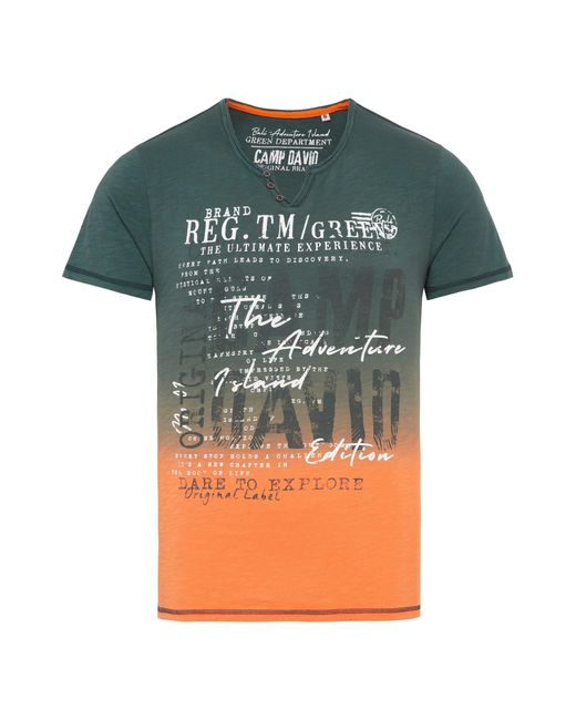 Camp David Rundhalsshirt aus Baumwolle in Green für Herren
