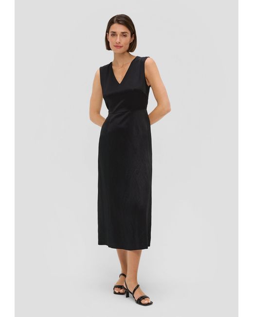 S.oliver Black Maxikleid Maxi-Kleid aus Leinenmix