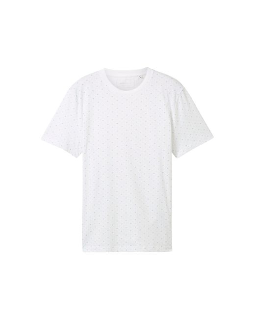 Tom Tailor Kurzarmshirt allover print t-shirt in White für Herren