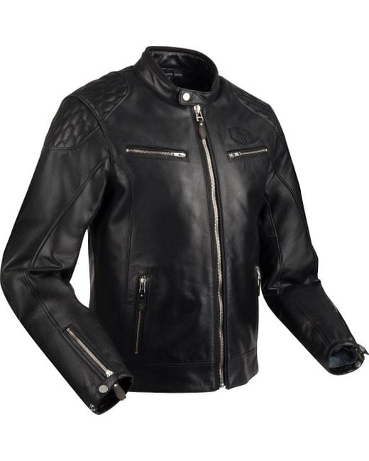 Segura Motorradjacke Curtis Motorrad Lederjacke herausnehmbares Innenfutter in Black für Herren