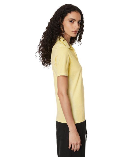 Marc O' Polo Natural Poloshirt mit Material-Mix-Details