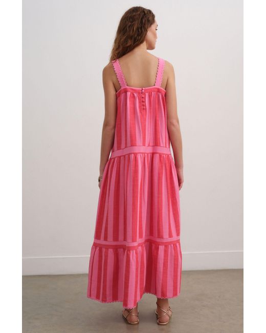 Next Pink Maxikleid mit Kastenausschnitt (1-tlg)