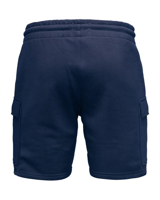 Amaci&Sons CLERMONT Cargoshorts Bermuda Sweat Cargo Short Hose Regular Fit in Blue für Herren