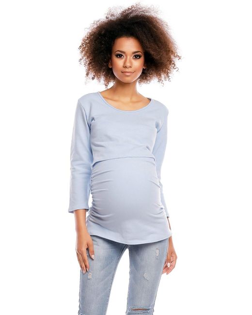 Peekaboo White Umstandsbluse Stillbluse Tunika für Schwangerschaft und Stillzeit