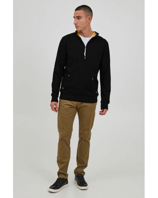Solid Sweatshirt SDKaran Moderner Sweater mit Troyer-Kragen in Black für Herren