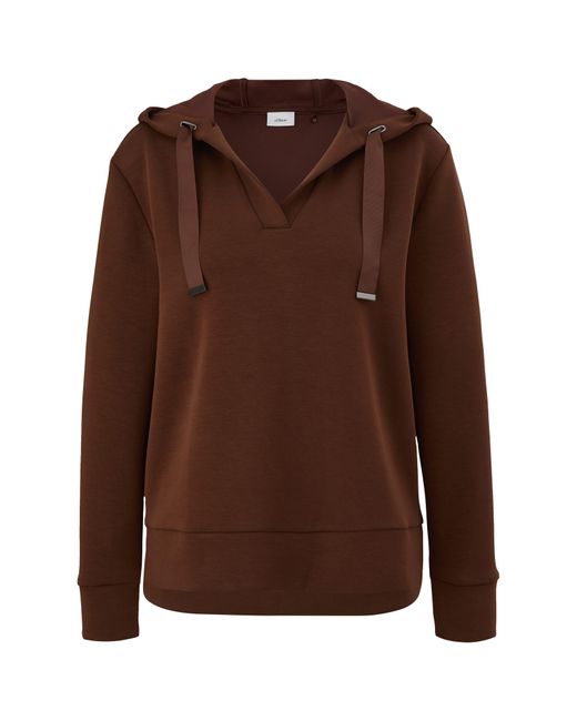 S.oliver Brown Sweatshirt Hoodie aus weichem Modalmix