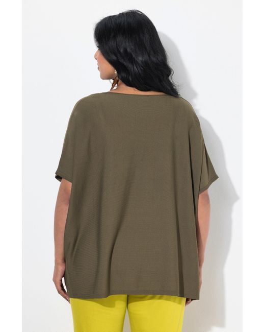 Ulla Popken Green Strickpullover Pullover oversized U-Boot-Ausschnitt