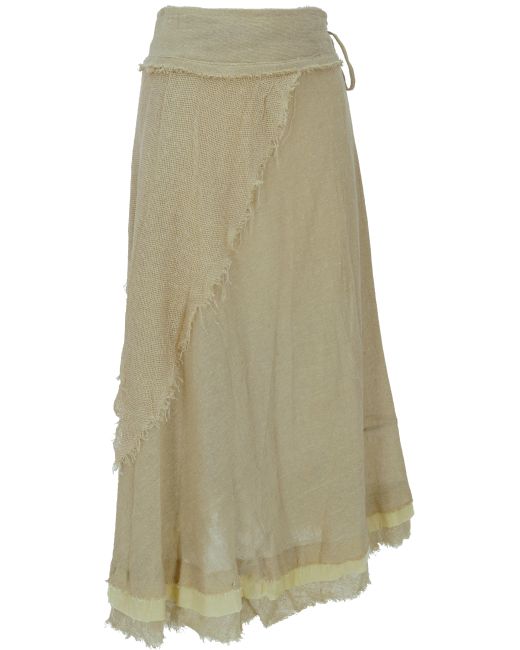 Guru-Shop Green Minirock Natürlicher Goa Wickelrock, Hippie Lagenrock,.. alternative Bekleidung