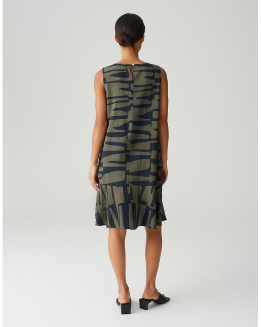 Opus Green Trägerkleid WENOLA JUNGLE mit angesetztem Volant
