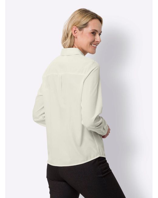 Sieh an! White Klassische Langarm-Bluse