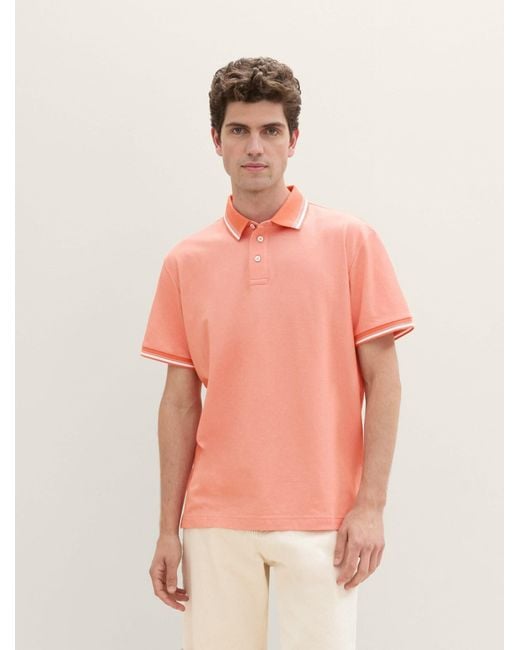 Tom Tailor COOLMAX® Poloshirt in Pink für Herren