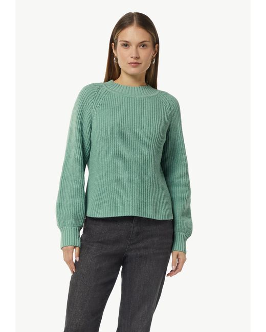comma casual identity Green Langarmshirt Verkürzter Strickpullover im Relaxed Fit