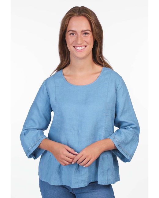 Sorgenfri Sylt Blue Klassische Bluse Dafna Volant