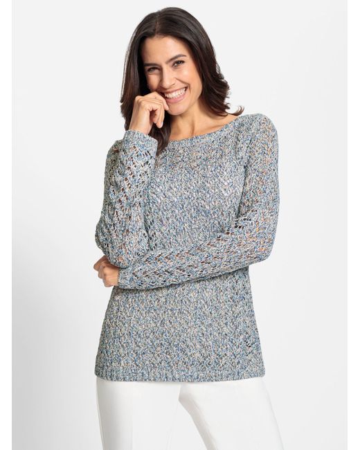 WITT Gray Strickpullover Ajourpullover
