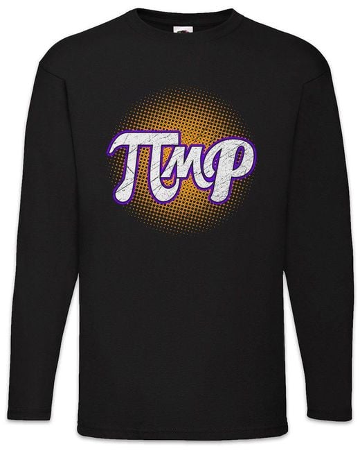 Urban Backwoods Langarmshirt Langarm T-Shirt PI Letter Zahl Fun Number Pimp Hustler Gangster in Black für Herren