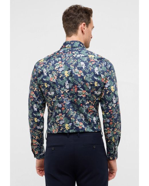 Eterna Langarmhemd MODERN FIT NON IRON (bügelfrei) in Blue für Herren