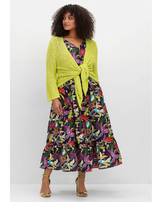 Sheego Green Strickjacke Große Größen im Häkel-Look, mit zipfeligem Saum