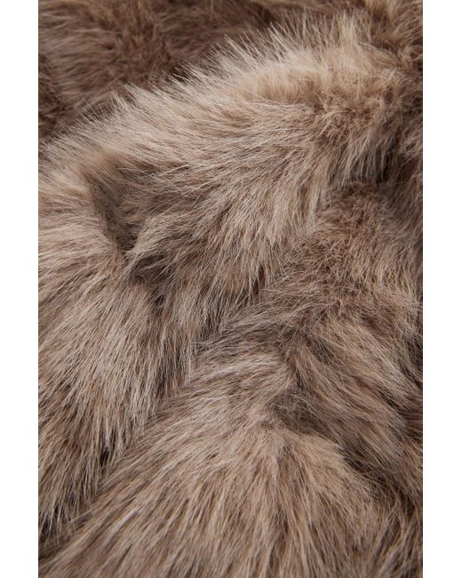 Next Brown Fellimitatjacke Kurze Jacke aus Kunstfell (1-St)