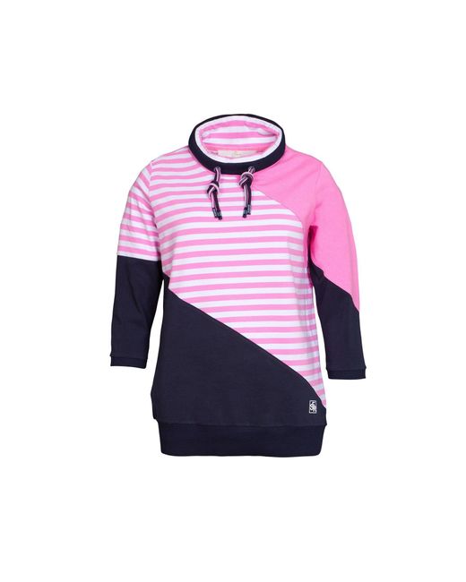 SER Pink 3/4-Arm- Shirt, diagonale Flächenteilungen W9924127S auch in groß Größen