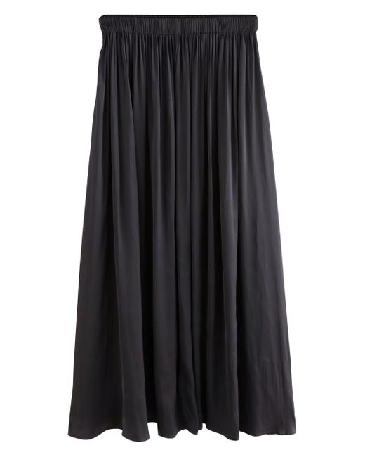 Next Black Plissierter Maxirock aus Satin (1-tlg)