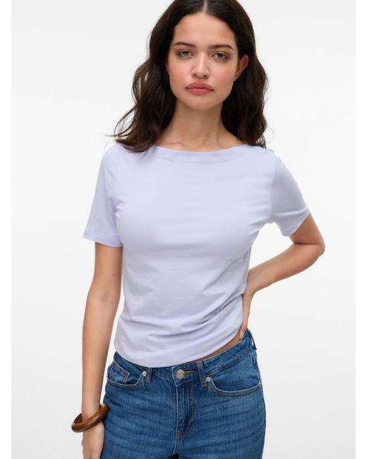 Vero Moda White Kurzarmshirt VMPANDA MODAL /S TOP NOOS