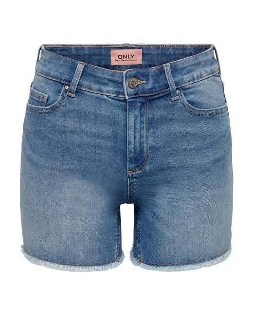 ONLY Blue Stoffhose ONLBLUSH MID SK DNM SHORTS NOOS