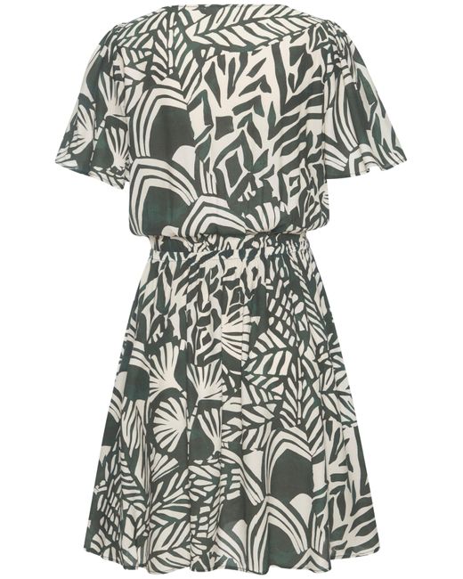 Lascana White Mit Alloverprint, Flügelärmel, Sommerkleid, Webware