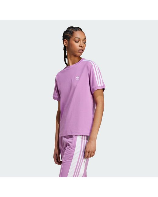 Adidas Originals Purple 3-STREIFEN T-SHIRT