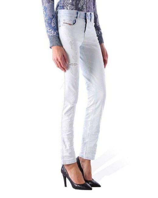 DIESEL Blue Sandy 0674A Stretch Jeans Hose Slim Straight