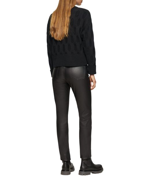 S.oliver Black Strickpullover Oversized Pullover mit Strickmuster