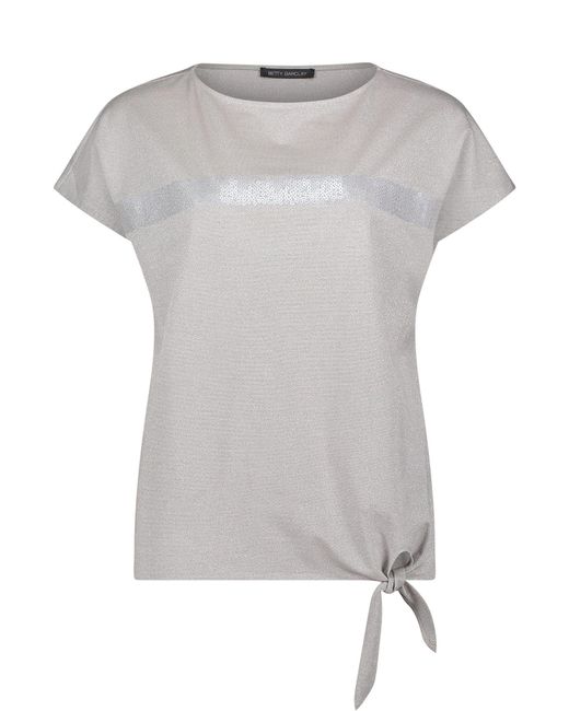 Betty Barclay White T-Shirt mit Schleifenknoten (1-tlg) Pailletten