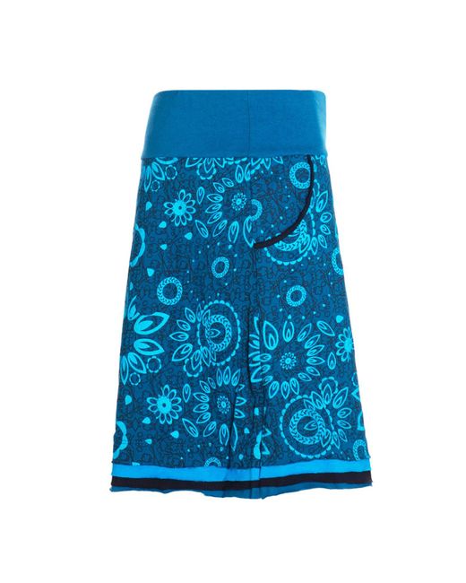 Vishes Blue Minirock Rock Baumwolle geometrisches Muster elastischer Bund