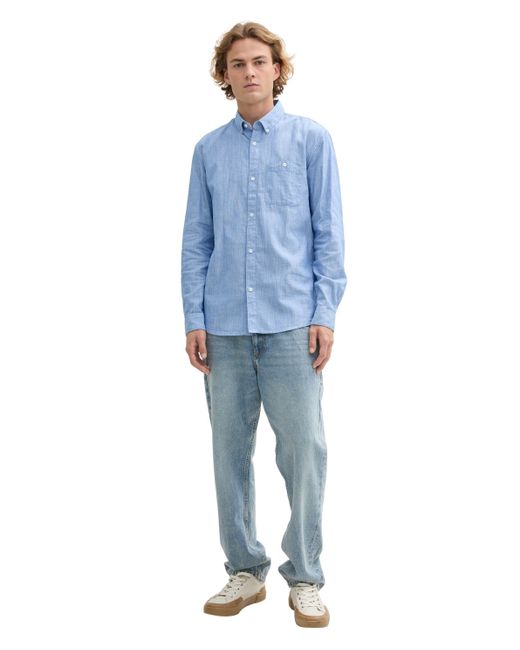 Tom Tailor Langarmhemd in Blue für Herren