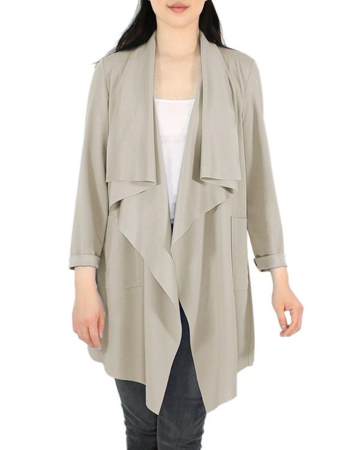 dy_mode Gray Cardigan Wasserfall-Optik