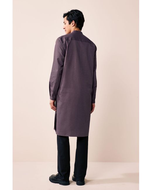 Next Businesshemd Signature Kurta mit Struktur aus 100 % Baumwolle (1-tlg) in Purple für Herren