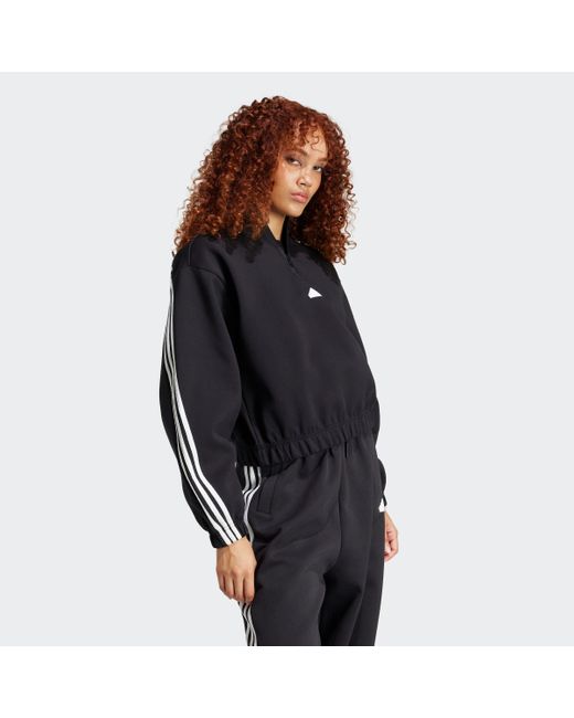 Adidas Black Sweatjacke W FI 3S QZ (1-tlg)