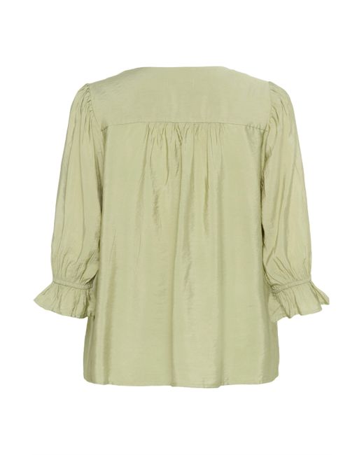 Cream Blue Langarmhemd Langarm