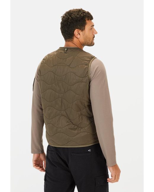 Camel Active Steppweste aus recyceltem Polyamid Liegekragen in Brown für Herren