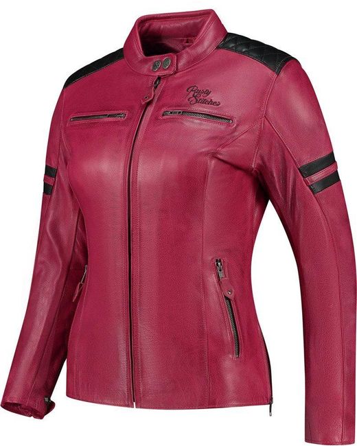 Rusty Stitches Motorradjacke Joyce V2 in Red für Herren