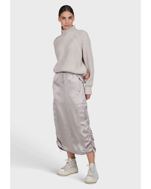MARC AUREL White Minirock aus Stretch-Satin