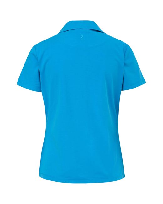 comma casual identity Blue Kurzarmshirt Jerseyshirt mit Polokragen Logo, Stickerei