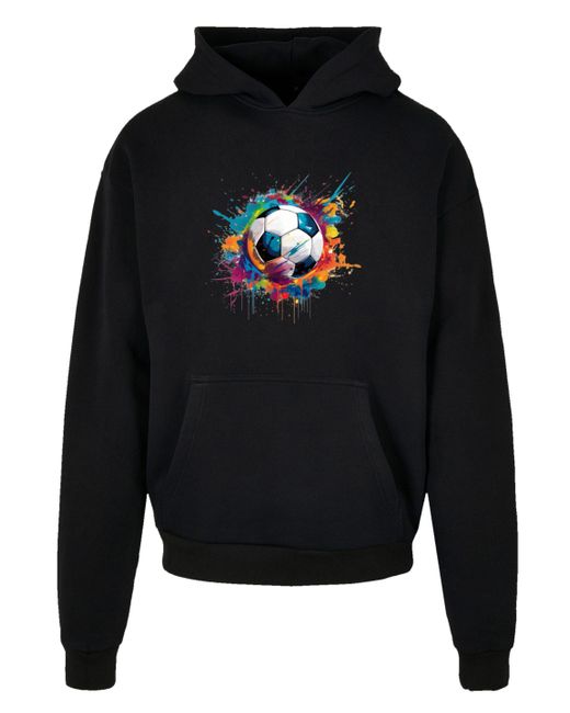F4NT4STIC Kapuzenpullover Bunte Fußball Grafik Premium Qualität in Black für Herren