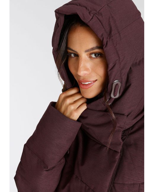 Ragwear Purple Steppjacke PAVLINNA O stylischer, gesteppter Winterparka mit Kapuze