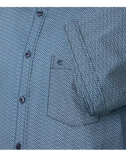 CASA MODA Kurzarmhemd Freizeithemd Kurzarm Print in Blue für Herren