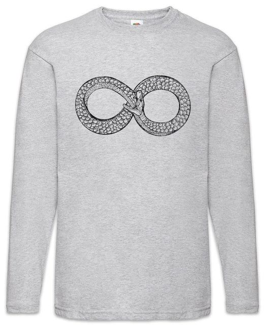 Urban Backwoods Langarmshirt Ouroboros Infinity Langarm T-Shirt Uroboros Schlange Ancient Myths in Gray für Herren