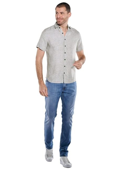Engbers Kurzarmhemd Kurzarm-Hemd slim fit in Gray für Herren