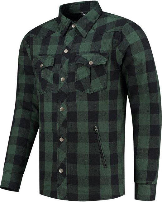 Rusty Stitches Motorradjacke Neil in Green für Herren