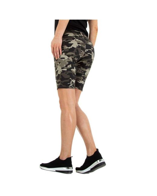 Ital-Design Black Shorts Freizeit (86585447) Camouflage Stretch Freizeitshorts in Khaki