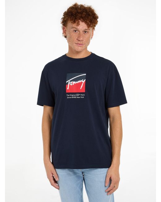 Tommy Hilfiger T-Shirt TJM REG RWB DNA TEE mit Logoprint in Blue für Herren